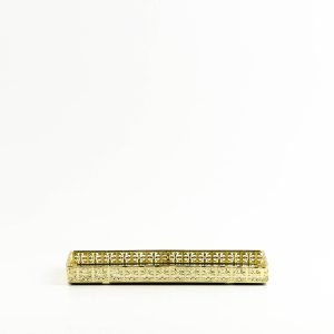 Vassoio specchio rettangolare “Gioiello” oro