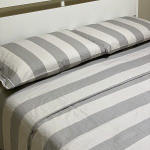 Completo letto singolo “Stripes” grigio
