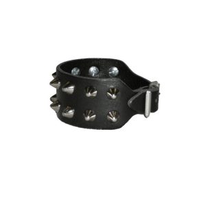 Bracciale in ecopelle con borchie 2 file