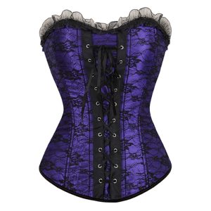 Corsetto viola e nero con pizzo