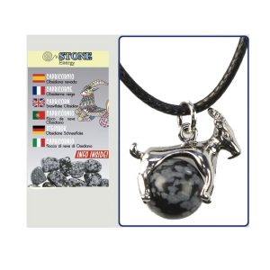 Collana pietra con segno zodiacale Capricorno