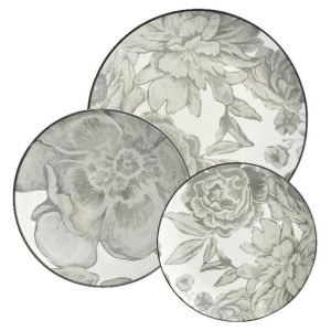 Servizio piatti 18 pezzi Bouquet Grigio Casa Milano 156094CAM