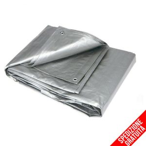 Telo Telone occhiellato in PVC grigio 180 gr