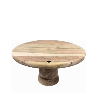 Alzata in legno con cuore inciso – ⌀ 25 x h 16 cm