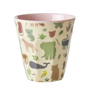 RICE Bicchiere in melamina con decoro “Sweet Jungle” – ⌀ 9 cm