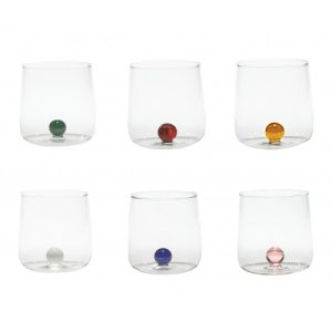 ZAFFERANO Set 6 bicchieri vetro borosilicato “Bilia” – ⌀ 8,8 x h 9 cm