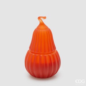 EDG Candela profumata in vetro arancione “Pumpkin”- ⌀ 10 x h 17 cm