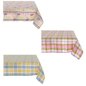 BLANC MARICLO’ Tovaglia in cotone “Pasqua” multicolor assortita – 140 x 180 cm
