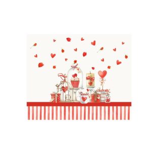 CASA ANVERSA Set 2 tovagliette Secret Love “Riga rossa” – 40 x 50 cm