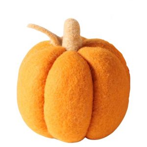 Zucca decorativa color arancio “Tikva” in lana e poliestere – 17,5 cm